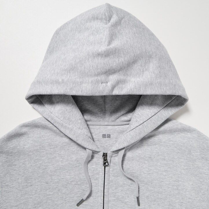 uniqlo herren-sweatshirt-kapuzenpullover mit reißverschluss grau