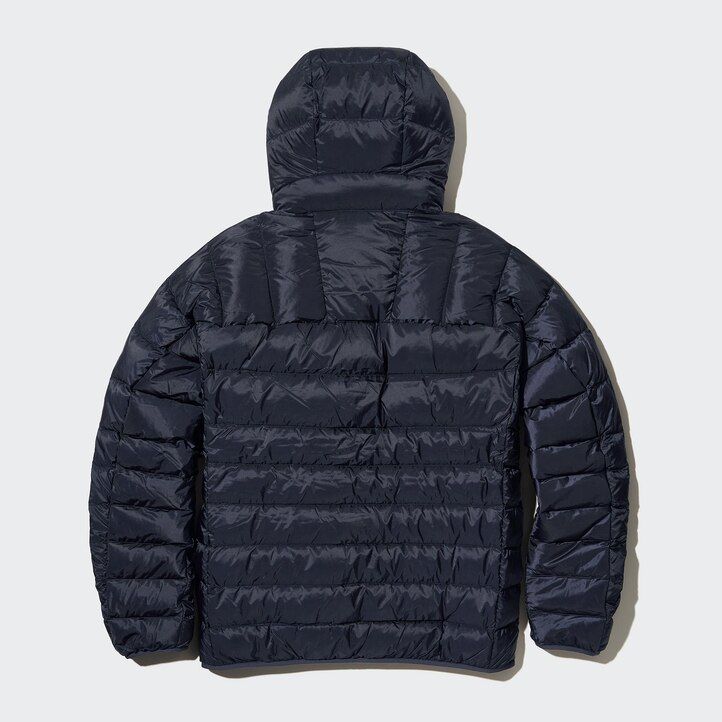 schwarze uniqlo ultra light daunenjacken für herren mit 3d-schnitt