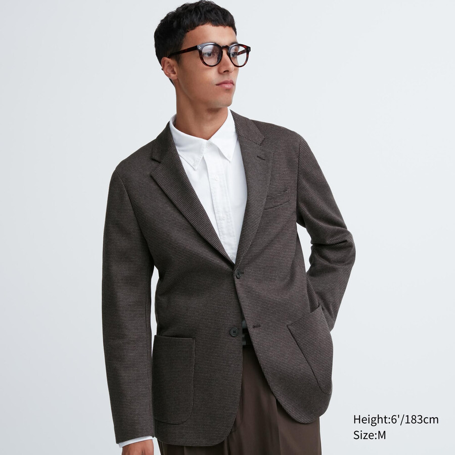 uniqlo comfort herrenjacken mit muster dunkelbraun
