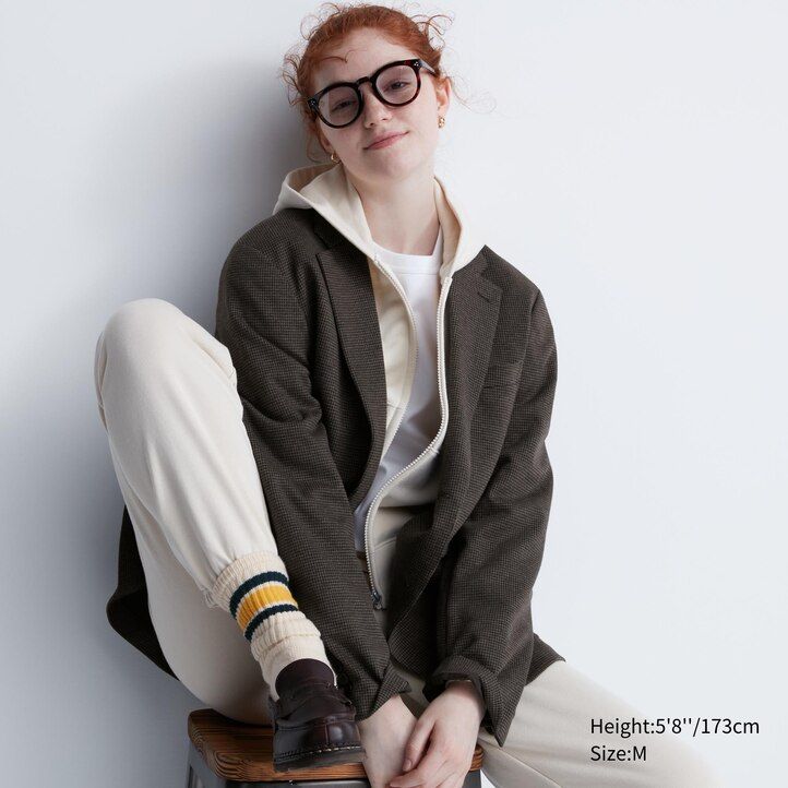 uniqlo comfort herrenjacken mit muster dunkelbraun