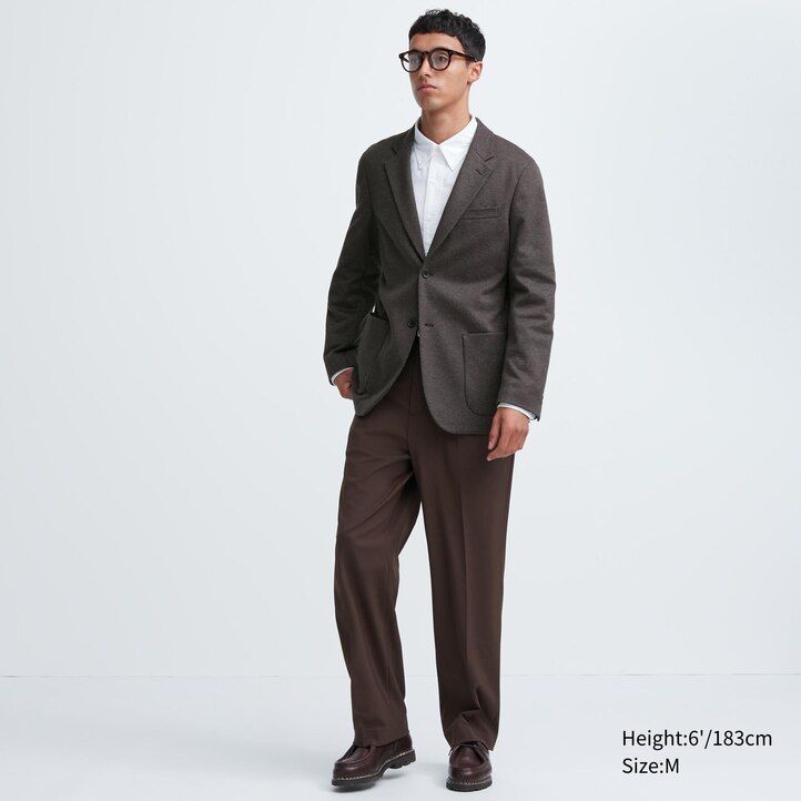 uniqlo comfort herrenjacken mit muster dunkelbraun