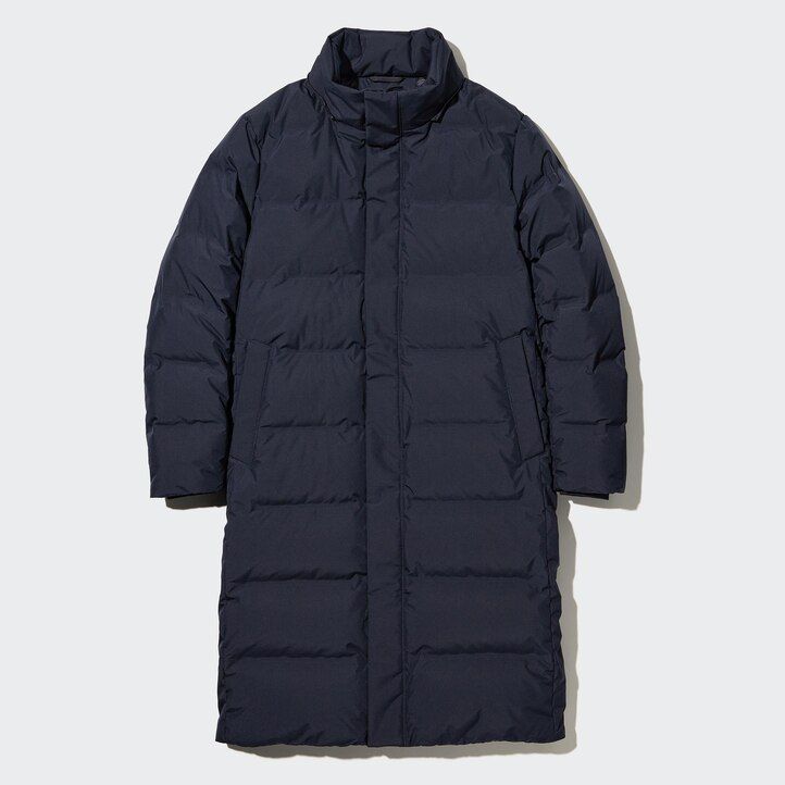 schwarze nahtlose daunenjacken von uniqlo für herren