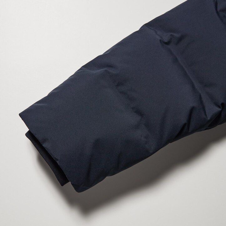 schwarze nahtlose daunenjacken von uniqlo für herren
