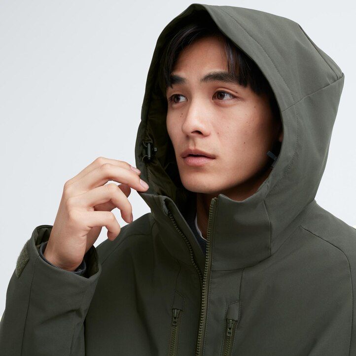 uniqlo hybrid-daunenjacke für herren 3d-schnitt dunkelgrau