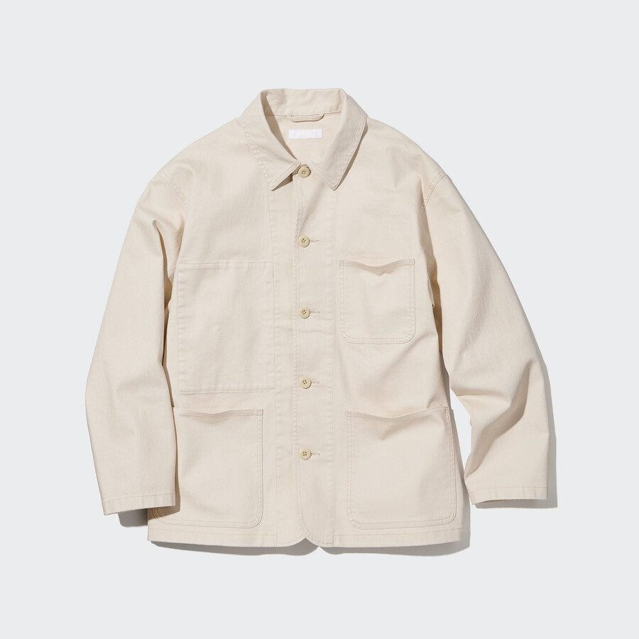 weiße uniqlo jeans-utility-jacken für herren