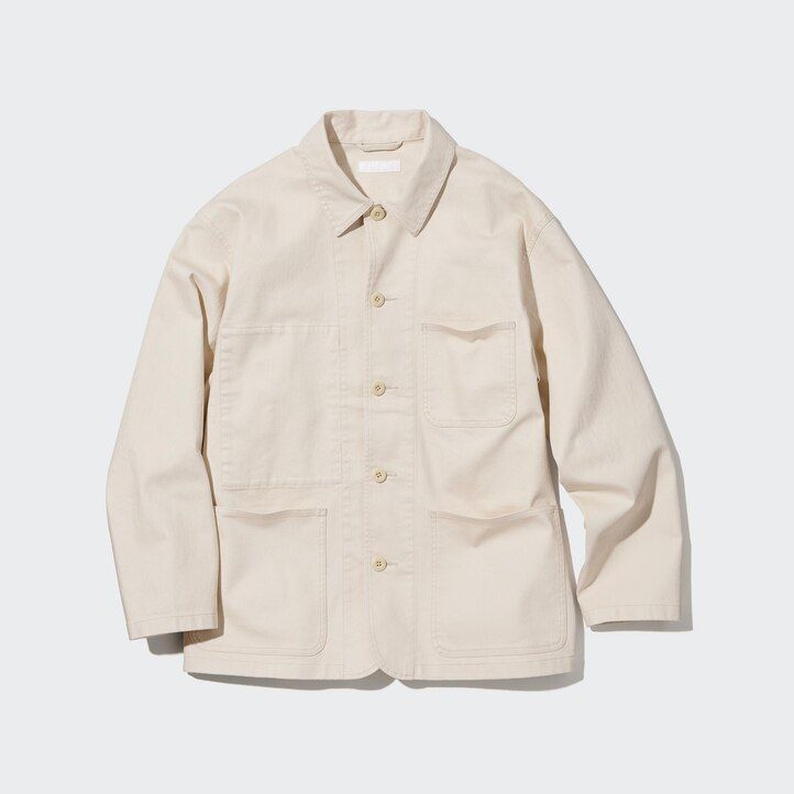 weiße uniqlo jeans-utility-jacken für herren