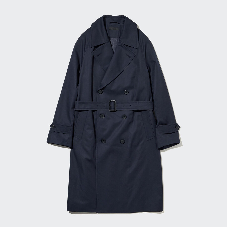 uniqlo trenchjacken für herren in marineblau