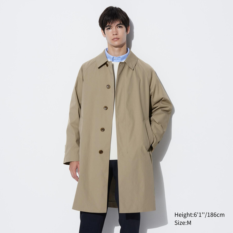 beige uniqlo herrenjacken einreihig mit zwei tragemöglichkeiten