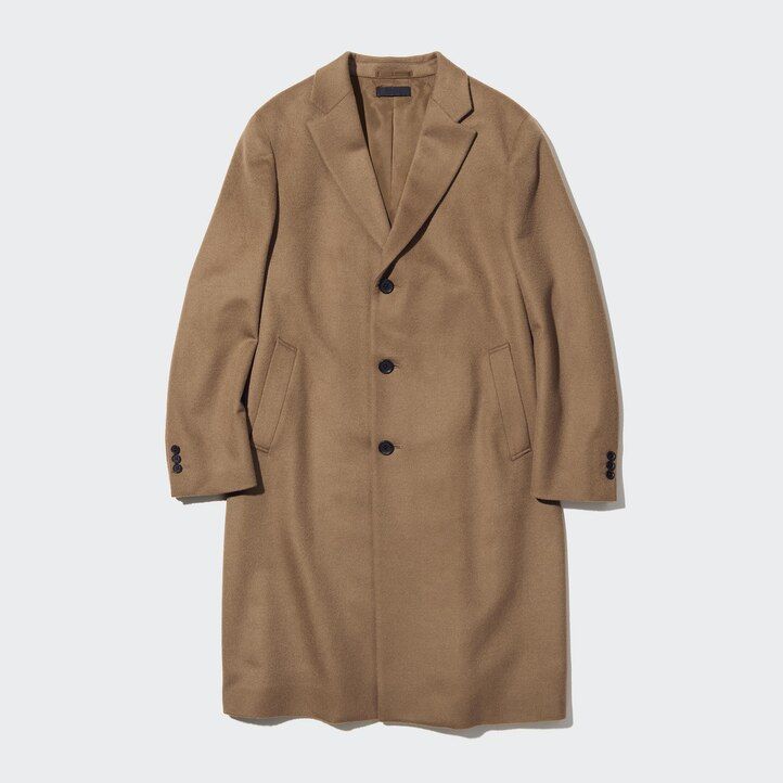 uniqlo chesterfield-jacken für herren aus wollmischung schwarz