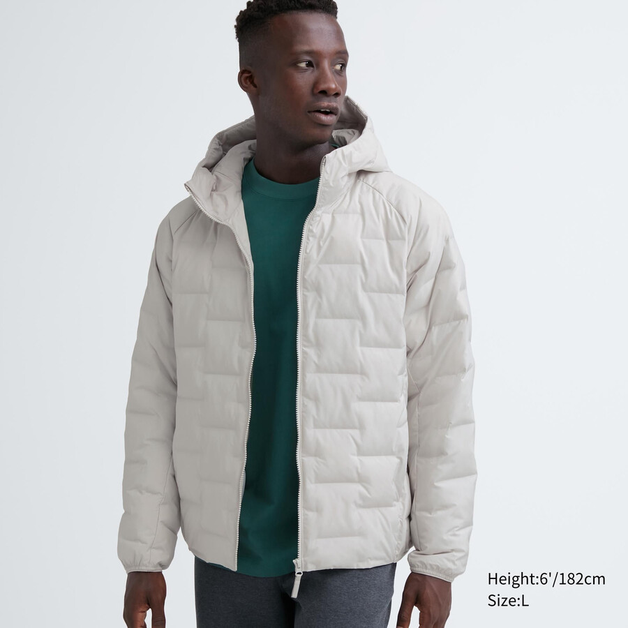 weiße warme steppjacken von uniqlo für herren
