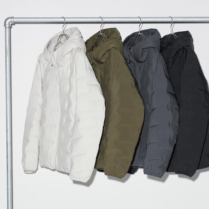 weiße warme steppjacken von uniqlo für herren