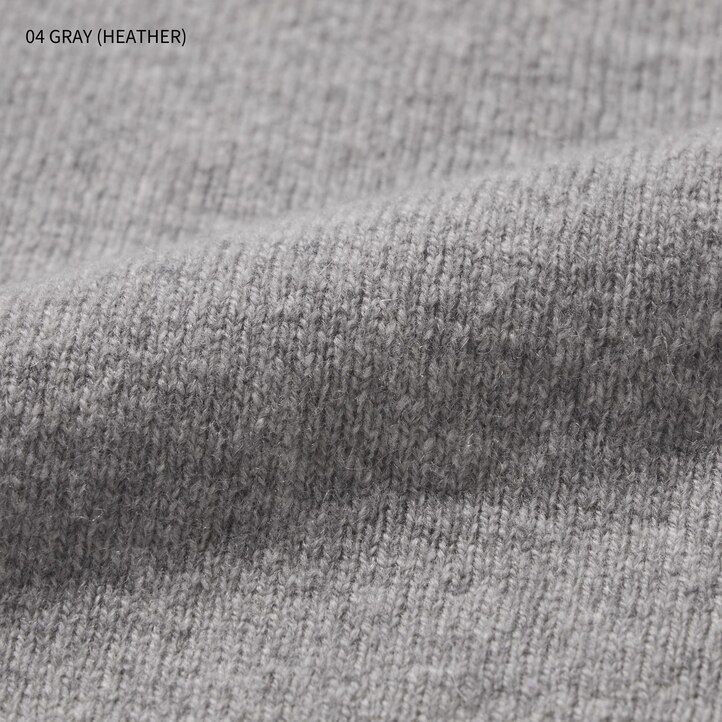 uniqlo herren-pullover aus premium-lammwolle mit v-ausschnitt grau
