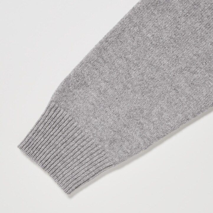 uniqlo herren-pullover aus premium-lammwolle mit v-ausschnitt grau