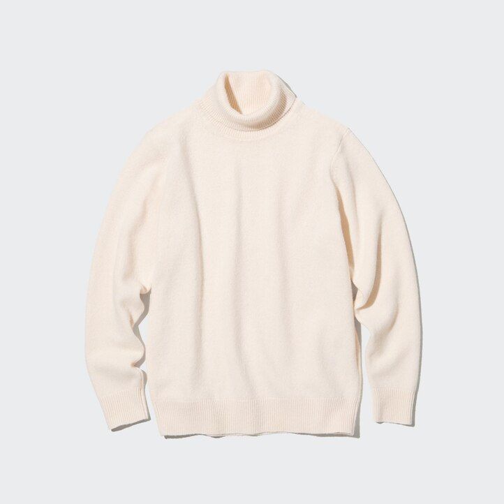 uniqlo herren-pullover aus premium-lammwolle schwarz