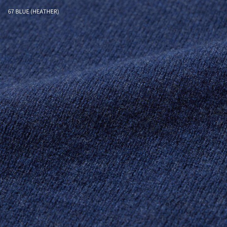 uniqlo premium herrenpullover aus lammwolle blau