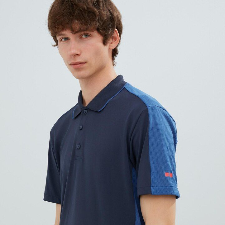 graues uniqlo dry ex polohemd für herren