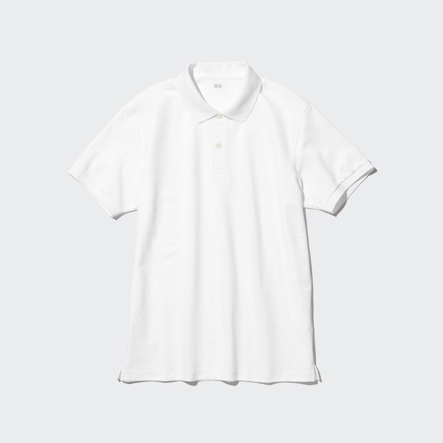 uniqlo dry piqué herren-poloshirt weiß