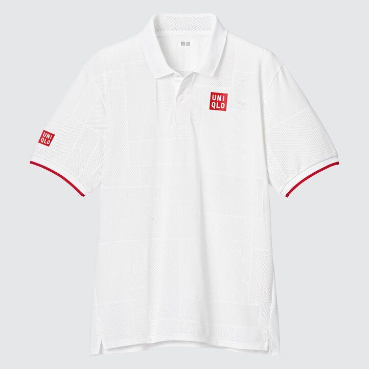 weißes uniqlo kei nishikori london 2022 dry ex poloshirt für herren