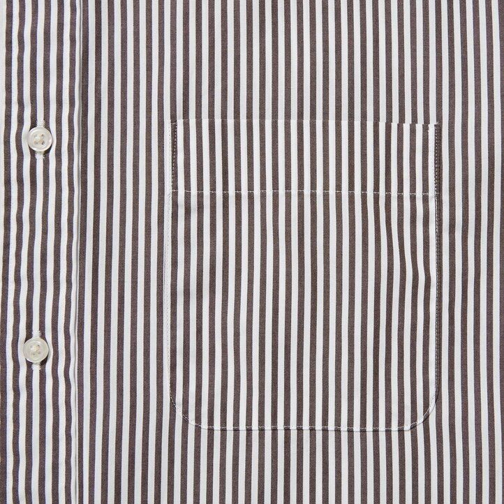 orangefarbenes uniqlo herrenhemd aus extrafeinem baumwoll-broadcloth mit streifenmuster normaler passform und button-down-kragen extrafein.