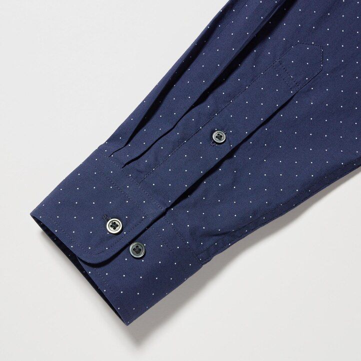 weiße herrenhemden von uniqlo aus extrafeinem baumwoll-broadcloth mit normaler passform und print sowie normalem kragen