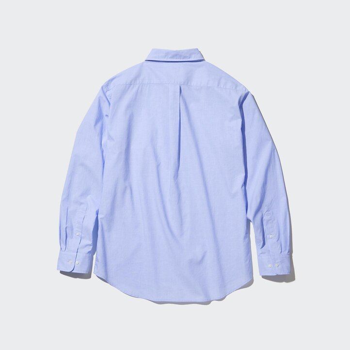 uniqlo herrenhemd aus extrafeinem baumwoll-broadcloth reguläre passform button-down-kragen weiß