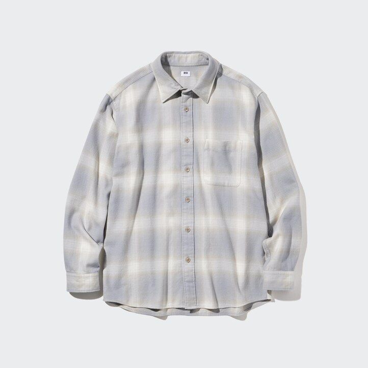 uniqlo flanellhemden für herren kariert grau
