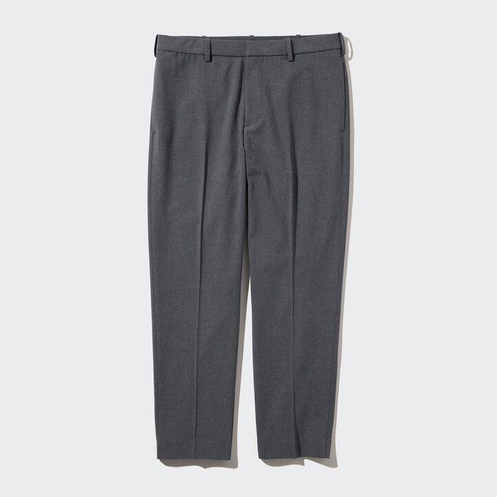 uniqlo herren-hosen in wolloptik knöchellang grau