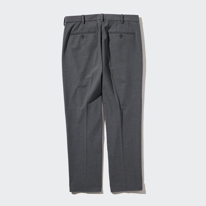 uniqlo herren-hosen in wolloptik knöchellang grau