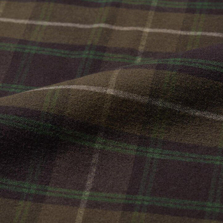 dunkelbraune herren-flanellhose von uniqlo mit schlichtem muster knöchellang