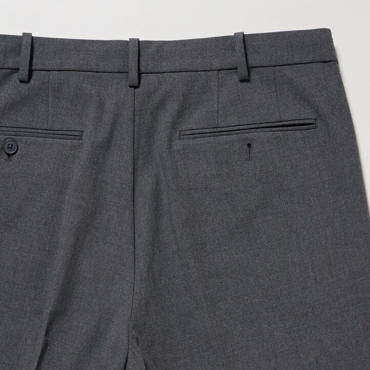 graue herren-hose von uniqlo aus smart wool knöchellang