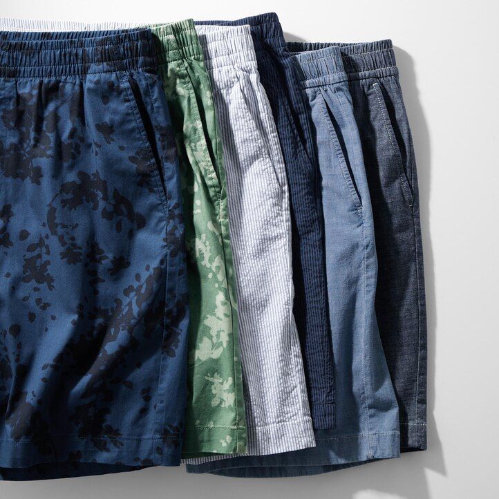 uniqlo dry stretch easys herrenhose mit blattmuster grün