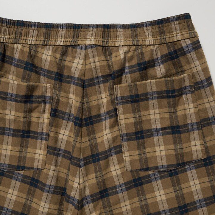 uniqlo flanellhose mit einfachem muster knöchellang herren braun