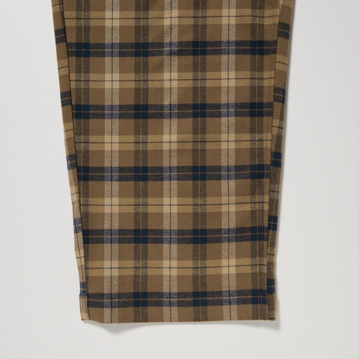 uniqlo flanellhose mit einfachem muster knöchellang herren braun