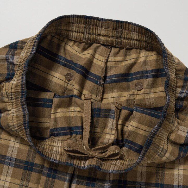 uniqlo flanellhose mit einfachem muster knöchellang herren braun