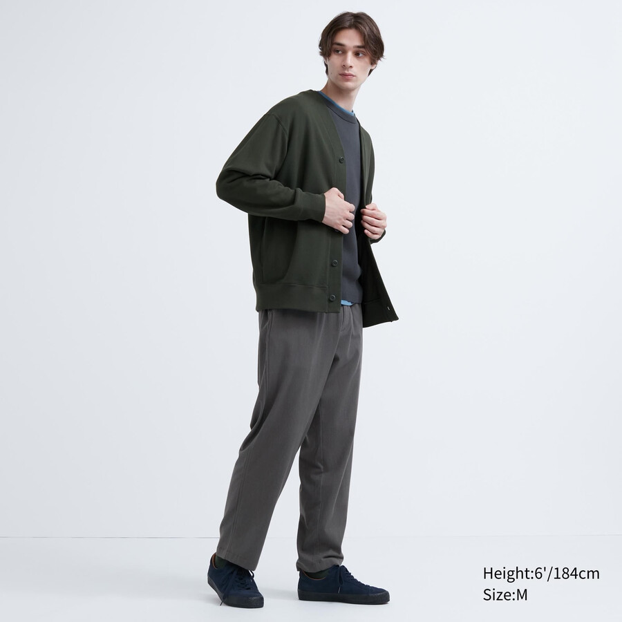 uniqlo herren-flanellhose knöchellang grau