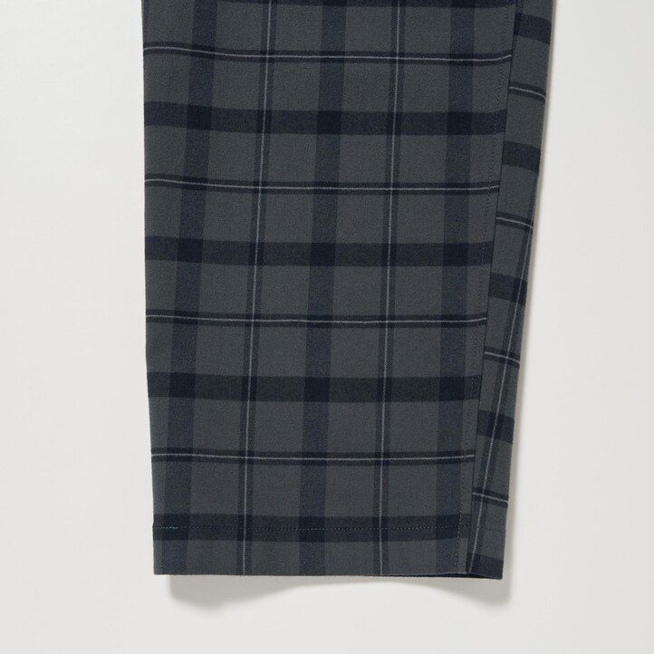 uniqlo flanellhose mit einfachem muster knöchellang herren dunkelgrau