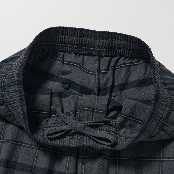 uniqlo flanellhose mit einfachem muster knöchellang herren dunkelgrau
