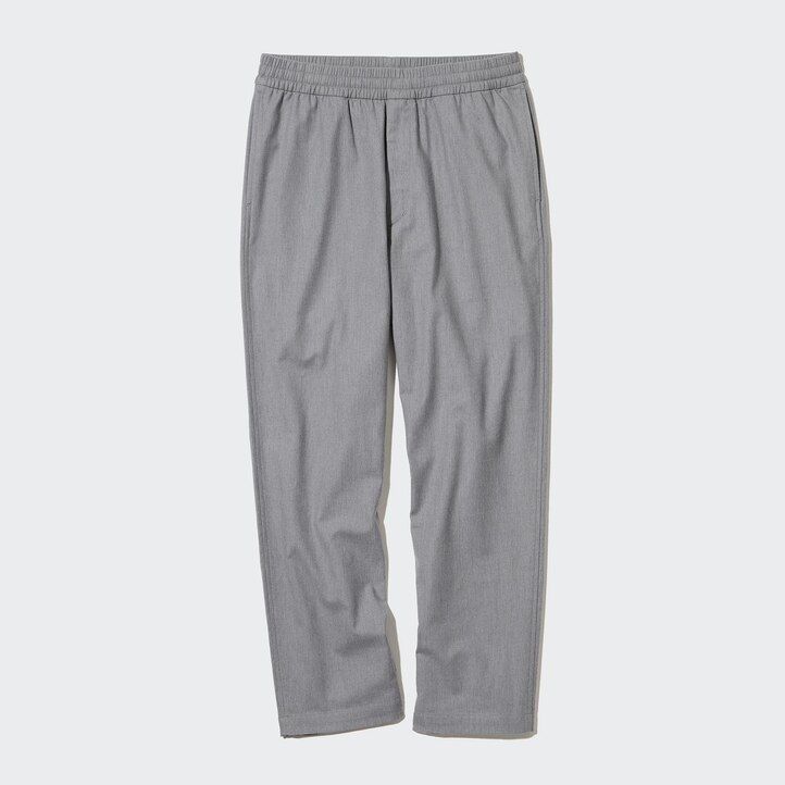 uniqlo herren-flanellhose knöchellang grau