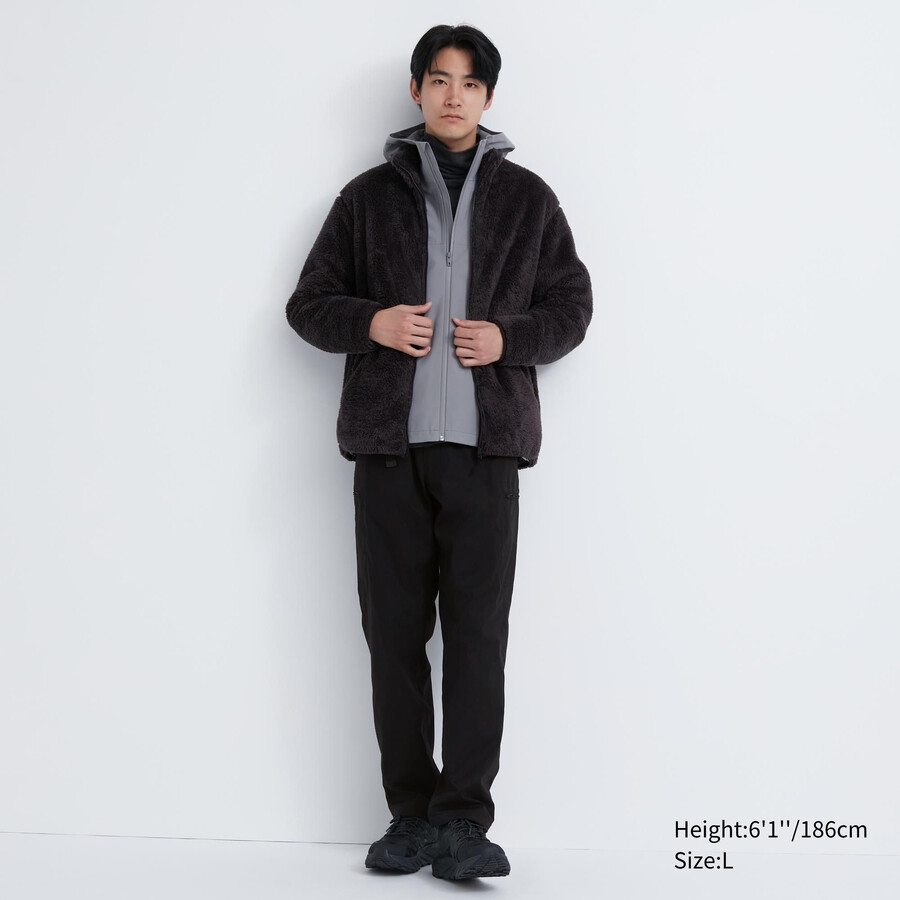 schwarze uniqlo heattech herrenhose mit warmem futter
