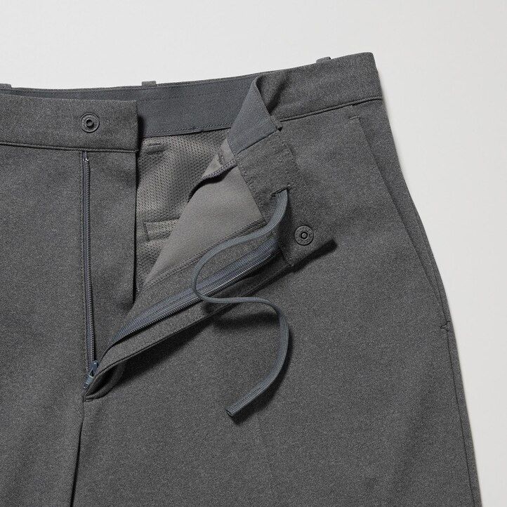 uniqlo smart ultra stretch herrenhose knöchellang grau