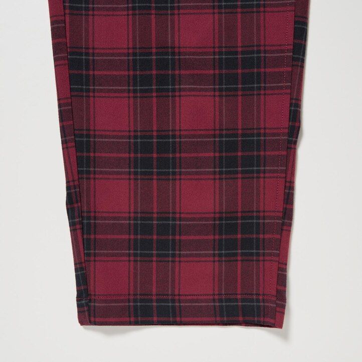 uniqlo herren-flanellhose mit einfachem muster knöchellang rot