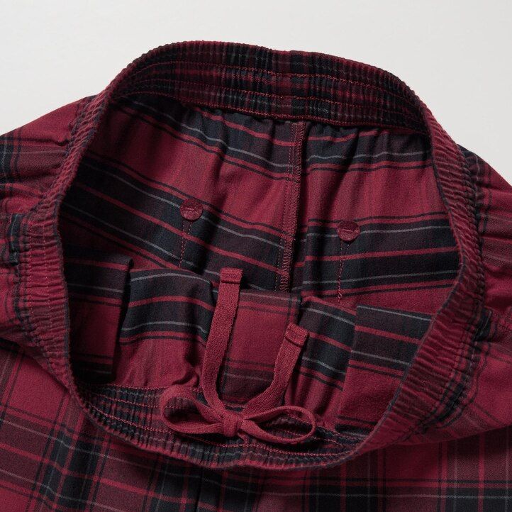 uniqlo herren-flanellhose mit einfachem muster knöchellang rot