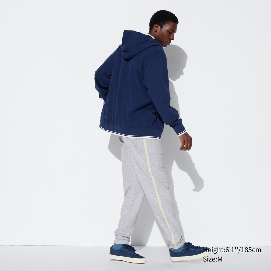 uniqlo herrenhose mit seitenstreifen grau