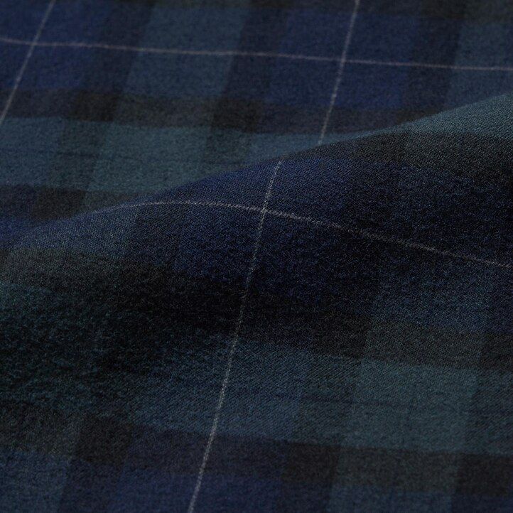 uniqlo flanellhose mit einfachem muster knöchellang herren dunkelgrün