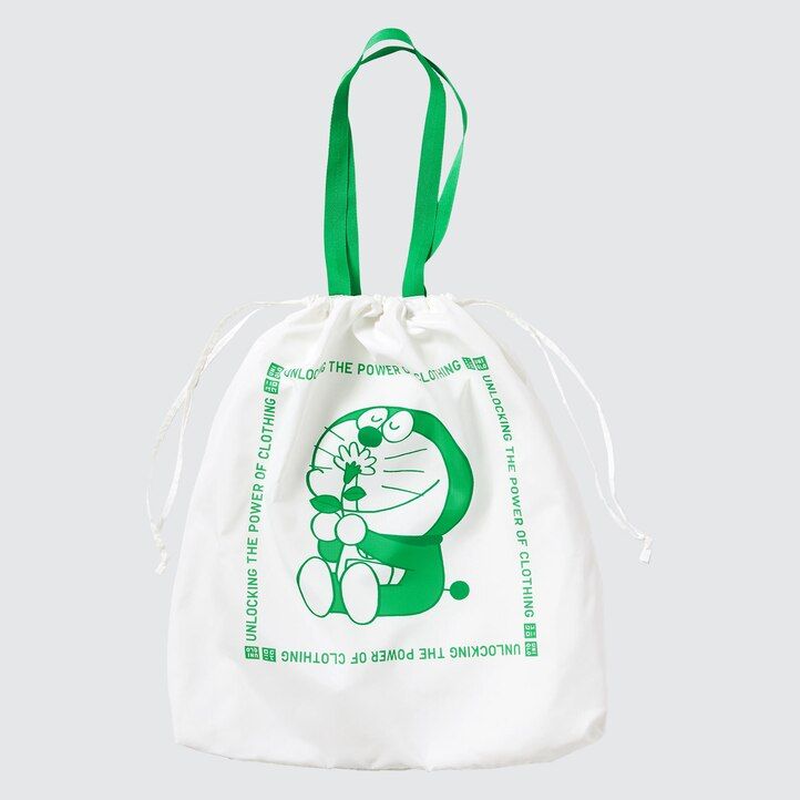 uniqlo doraemon ut recycled pocketable bag damentaschen weiß