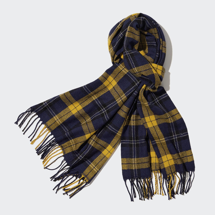 uniqlo heattech schal mit muster damentaschen gelb -