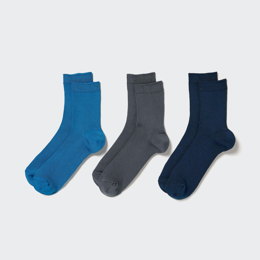 uniqlo rippsocken 3 paar damen blau