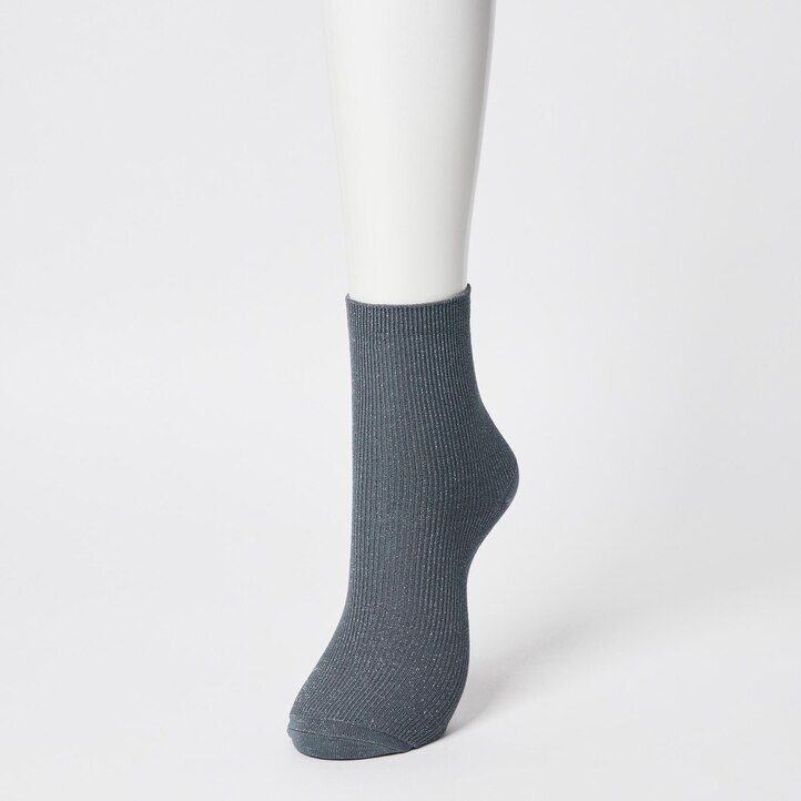 uniqlo damen-glitzersocken 3 paar dunkelgrau