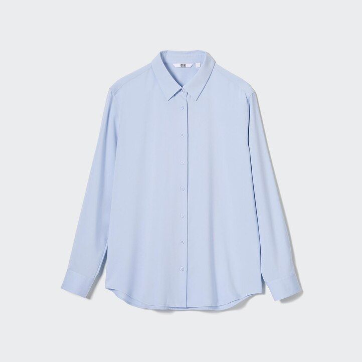 uniqlo damenbluse mit Ärmeln aus viskose schwarz