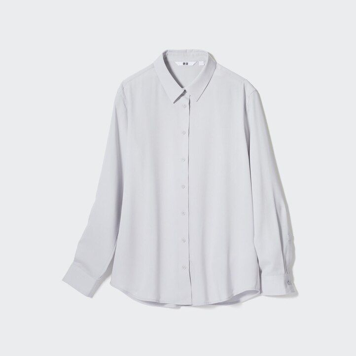 rosa uniqlo damenbluse aus viskose mit Ärmeln